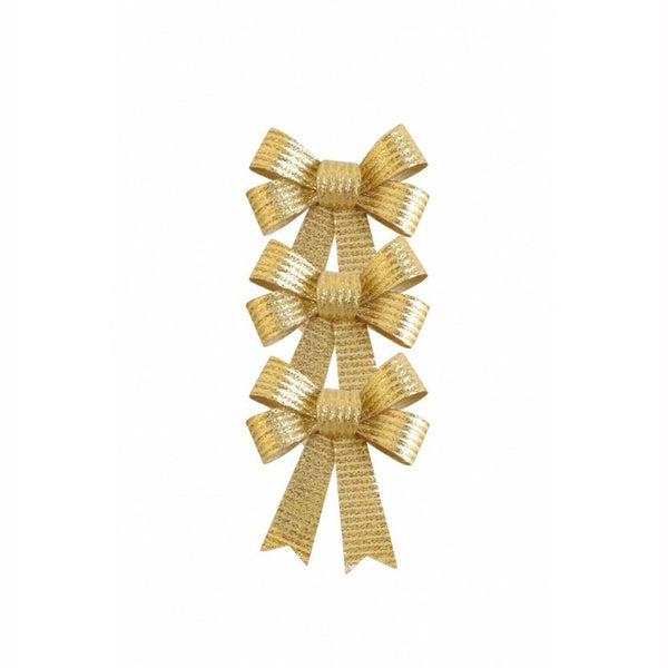 3 petits noeuds dorés brillants 10 x 12,7 cm,Farfouil en fÃªte,Noeuds