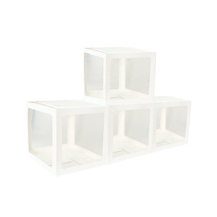 4 cubes carton à personnaliser 30 cm blanc,Farfouil en fÃªte,Décorations