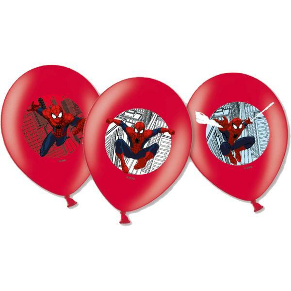 6 ballons rouges en latex Spiderman™ 11" 28 cm,Farfouil en fÃªte,Ballons