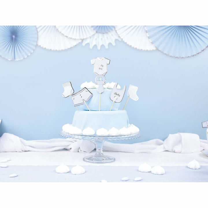 6 décorations pour gâteaux 20 cm Baby Blue,Farfouil en fÃªte,Sujets gâteaux