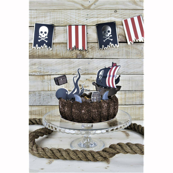 6 décorations pour gâteaux 20 cm Pirate,Farfouil en fÃªte,Sujets gâteaux