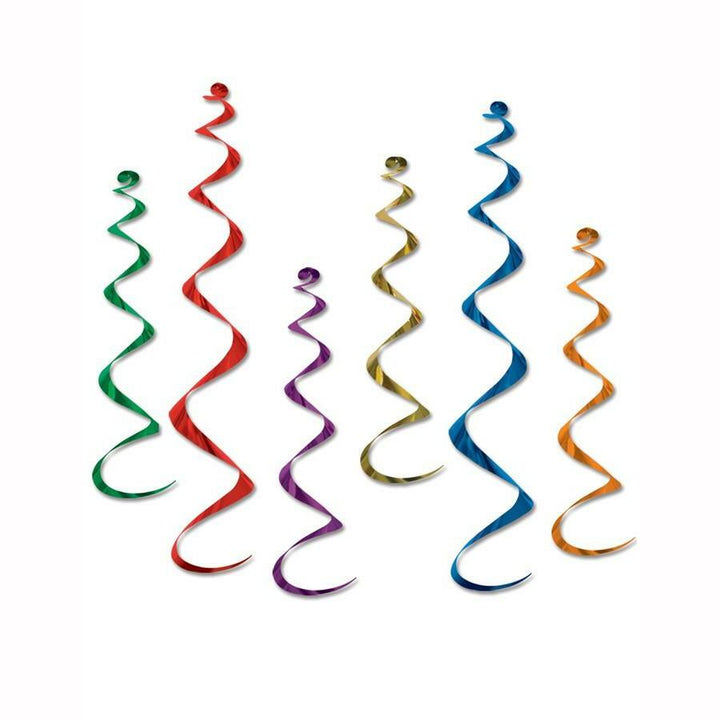 6 suspensions spirales multicolores,Farfouil en fÃªte,Pompons, suspensions