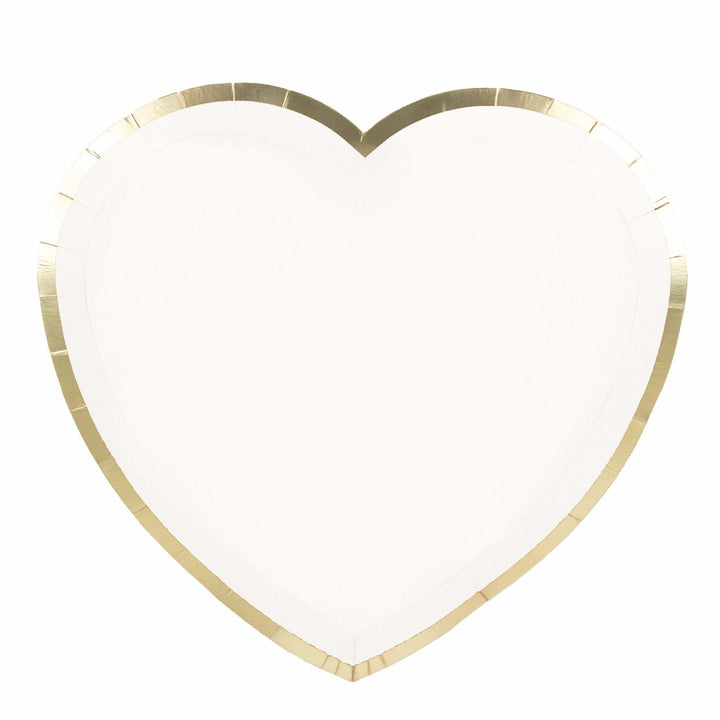 8 assiettes coeur de 19 cm blanc et or,Farfouil en fÃªte,Assiettes, sets de table