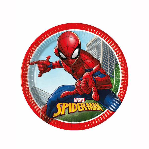 8 Assiettes en carton Spiderman Fighter™ 23 cm,Farfouil en fÃªte,Assiettes, sets de table
