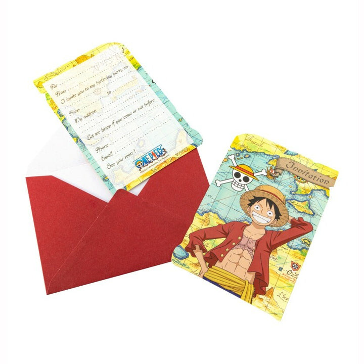 8 cartons d'invitation + enveloppes 14,5 x 10 cm One Piece™ (anglais / english),Farfouil en fÃªte,Marques places, marques verres, étiquettes, porte-nom