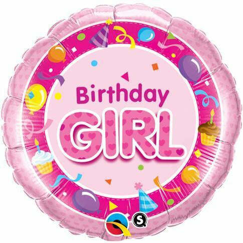 BALLON ALU "BIRTHDAY GIRL" 45CM 18" QUALATEX,Farfouil en fÃªte,Ballons