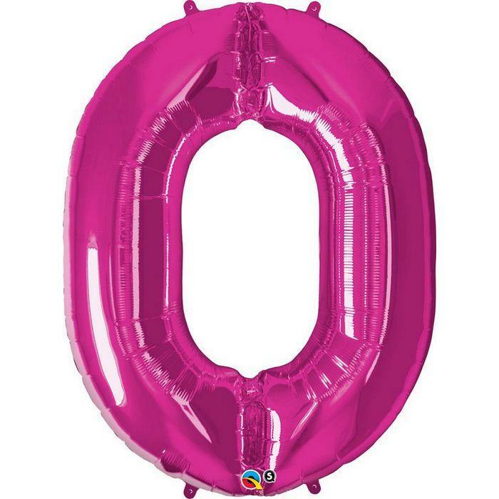 BALLON ALU CHIFFRE 0 MAGENTA 86 CM 34" QUALATEX,Farfouil en fÃªte,Ballons