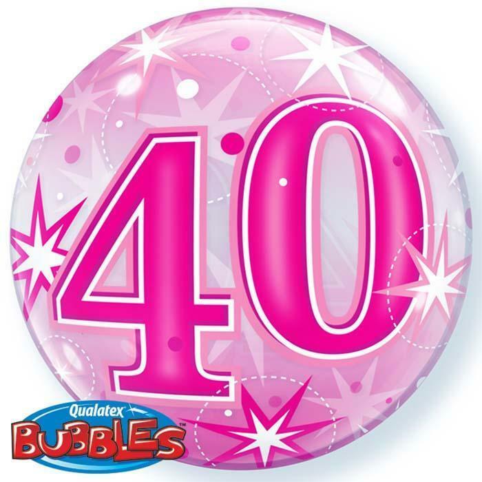 BALLON BUBBLE ETOILES ROSE "40" 56 CM 22" QUALATEX,Farfouil en fÃªte,Ballons