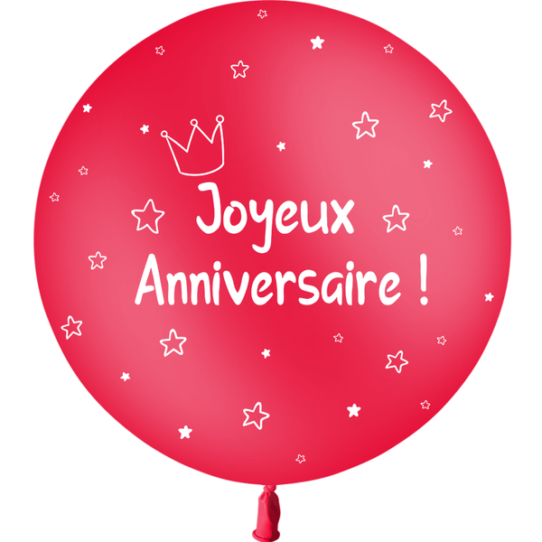 Ballon en latex "Joyeux anniversaire" Kids étoiles 2' 60 cm - Rouge,Farfouil en fÃªte,Ballons