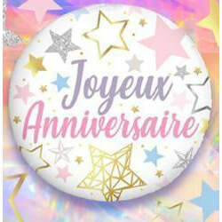 BALLON FOIL 45 CM JOYEUX ANNIVERSAIRE ÉTOILES,Farfouil en fÃªte,Ballons