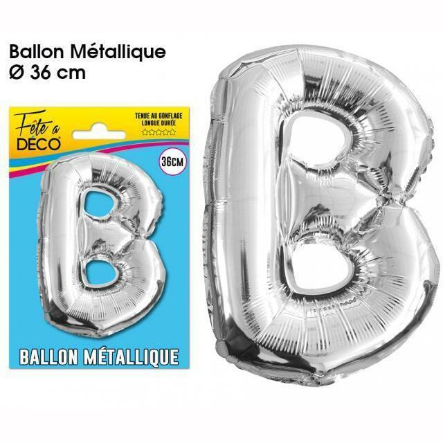 BALLON MÉTALLIQUE LETTRE AU CHOIX,B,Farfouil en fÃªte,Ballons