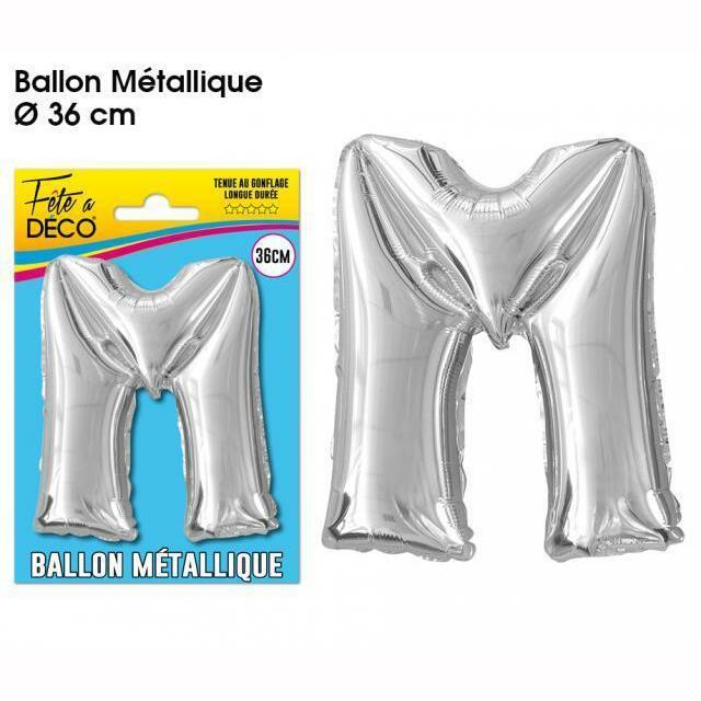 BALLON MÉTALLIQUE LETTRE AU CHOIX,M,Farfouil en fÃªte,Ballons