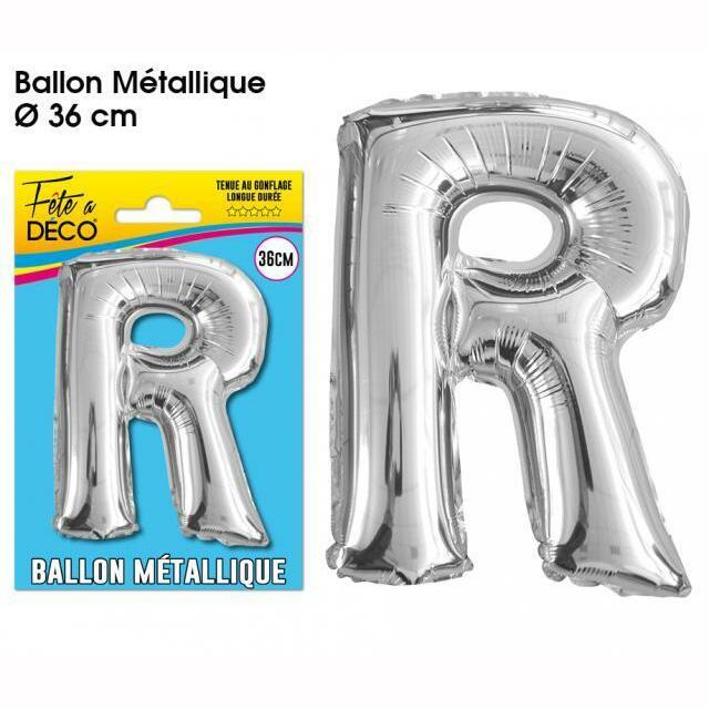 BALLON MÉTALLIQUE LETTRE AU CHOIX,R,Farfouil en fÃªte,Ballons