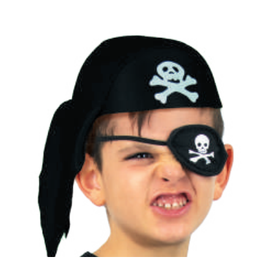 Bandana noir de pirate enfant,Farfouil en fÃªte,Chapeaux