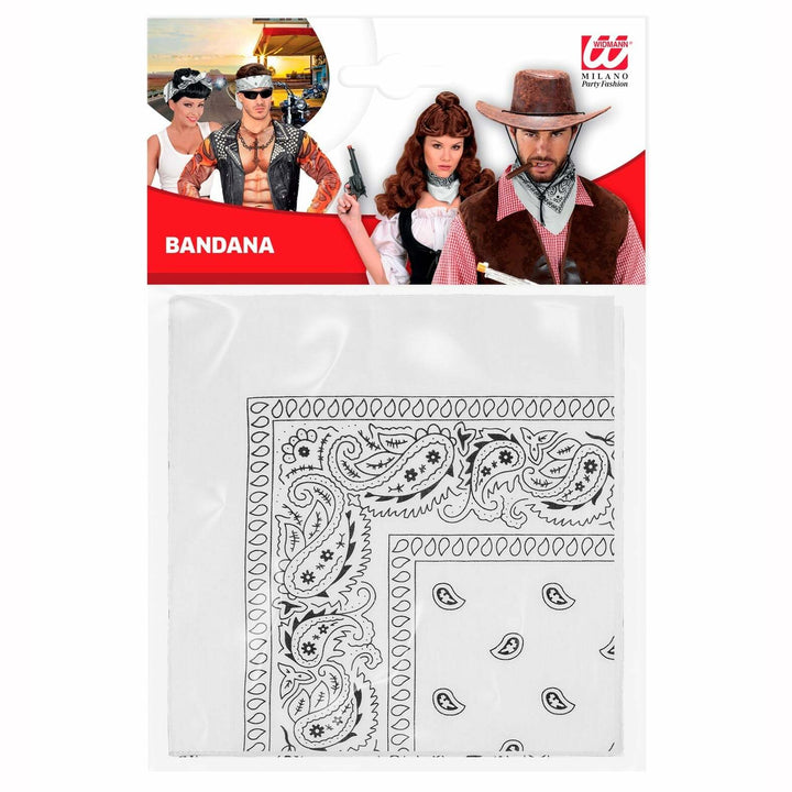 Bandana western blanc 55 x 55 cm,Farfouil en fÃªte,Cravates, Noeuds papillons