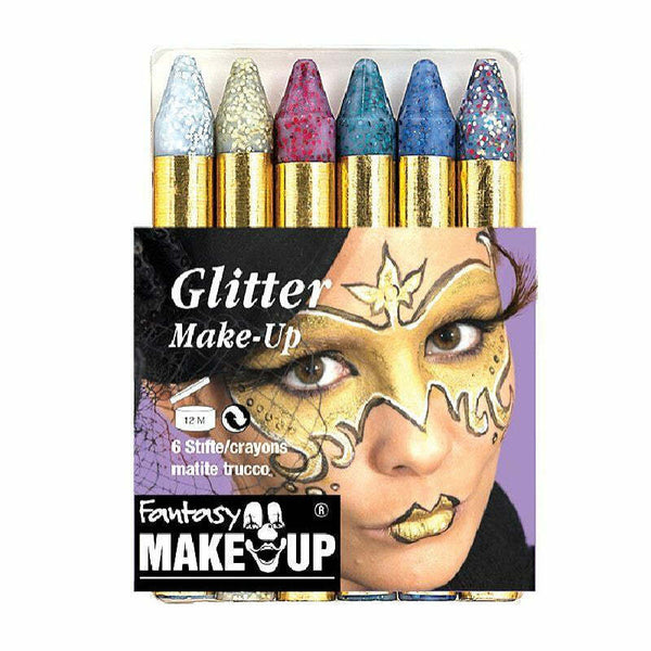 Boite de 6 crayons gras à paillettes Fantasy Make Up,Farfouil en fÃªte,Maquillage de scène