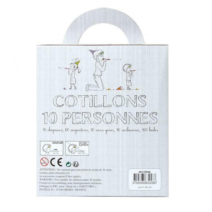 Boite de cotillons pour 10 personnes,Farfouil en fÃªte,Cotillons, serpentins, sans gênes, confettis