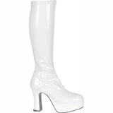 White 70's fever stretch boots size 37/38