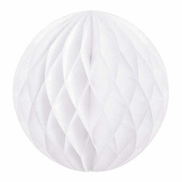 Boule alvéolée blanche 20 cm,Farfouil en fÃªte,Lampions, lanternes, boules alvéolés