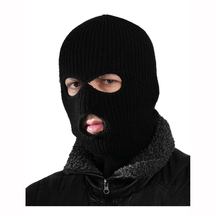 Cagoule de cambrioleur noir en laine adulte,Farfouil en fÃªte,Masques