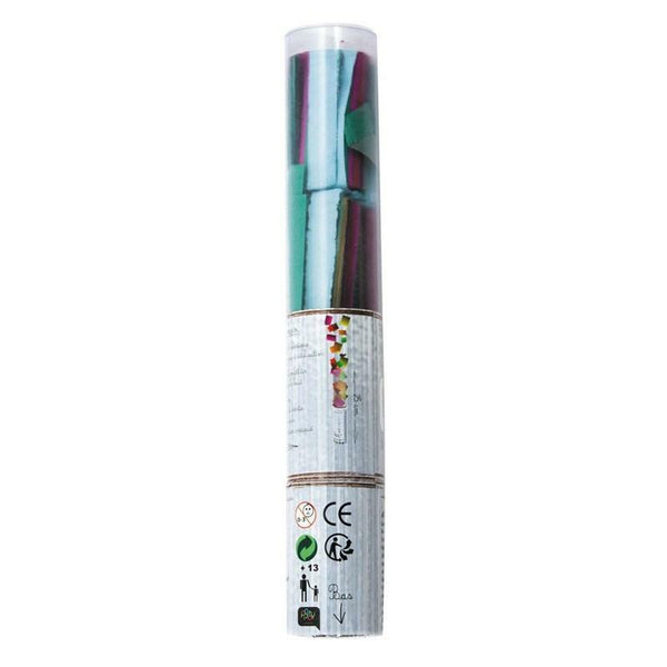 Canon à confettis tube transparent 25 cm - rectangles multicolores,Farfouil en fÃªte,Cotillons, serpentins, sans gênes, confettis
