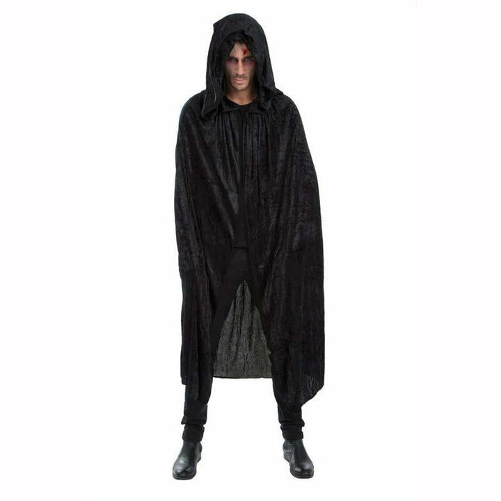 Cape luxe à capuche velours noir 182cm,Farfouil en fÃªte,Cape