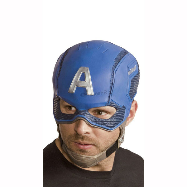 Casque en latex Captain America™ adulte,Farfouil en fÃªte,Masques