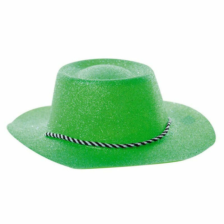Chapeau Cowboy à paillettes 1er prix - Vert lemon,Farfouil en fÃªte,Chapeaux
