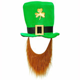 Saint Patrick's Day leprechaun hat green top hat with beard