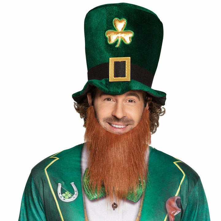 Chapeau luxe de leprechaun Saint Patrick avec barbe,Farfouil en fÃªte,Chapeaux
