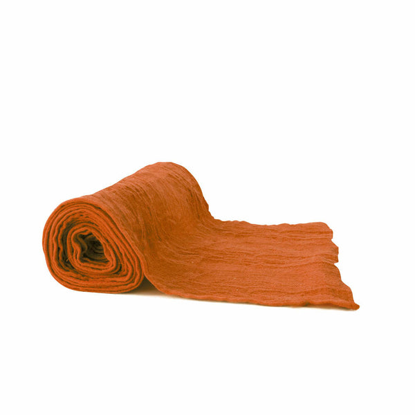 Chemin de table en voile de coton orange brûlée 300 x 30 cm,Farfouil en fÃªte,Chemins et sets de table