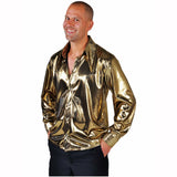 Metallic men's disco shirt - Gold
