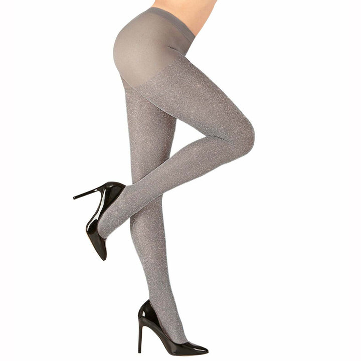 Collants adultes brillants effet paillettes Argent,Farfouil en fÃªte,Collants, bas, chaussettes, guêtres