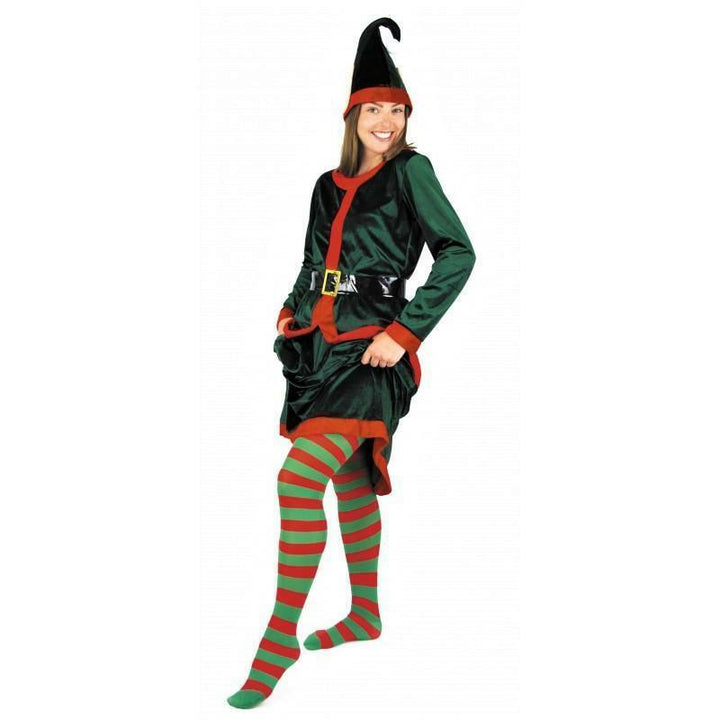 Collants rayés de lutin vert et rouge,Farfouil en fÃªte,Collants, bas, chaussettes, guêtres