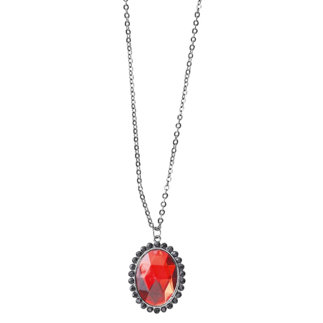 Collier gothique argent avec pierre rouge,Farfouil en fÃªte,Bijoux