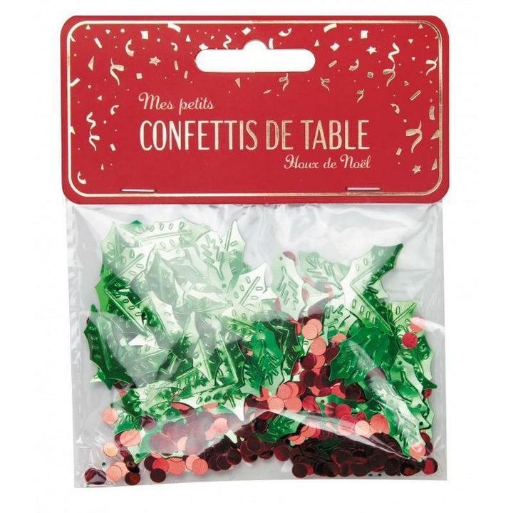Confettis de table houx de Noël,Farfouil en fÃªte,Confettis de table, pétales, graviers