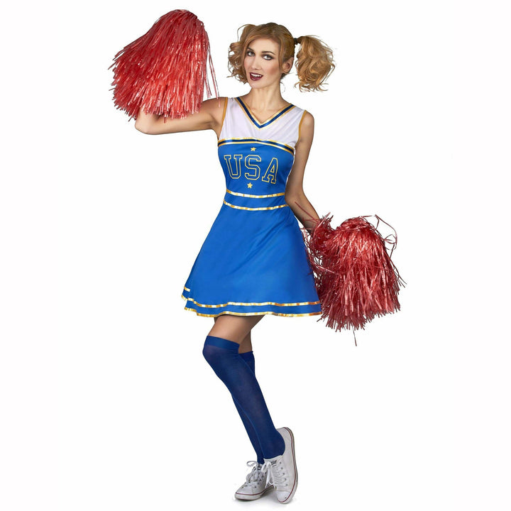 COSTUME POMPOM GIRL BLEUE,Farfouil en fÃªte,Déguisements