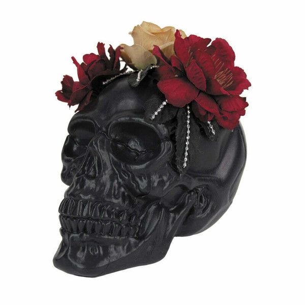 Crâne squelette noir avec fleurs,Farfouil en fÃªte,Décorations