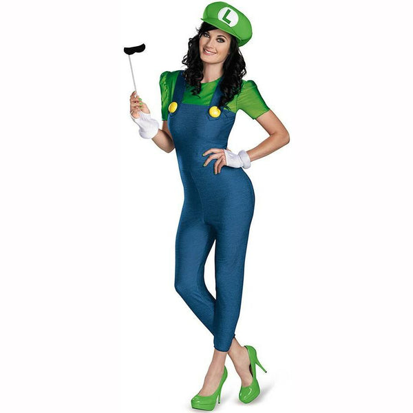 Déguisement adulte Luigi femme Mario Bros™,Farfouil en fÃªte,Déguisements