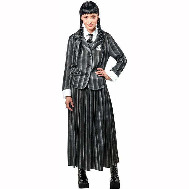 Déguisement adulte luxe uniforme Mercredi Addams™ femme,Farfouil en fÃªte,Déguisements