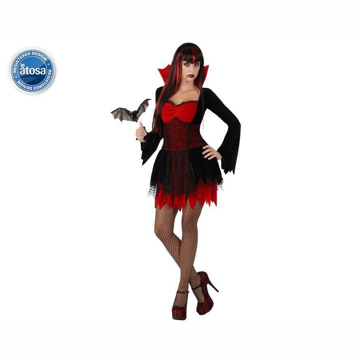 BLACK AND RED SHORT VAMPIRE ADULT COSTUME