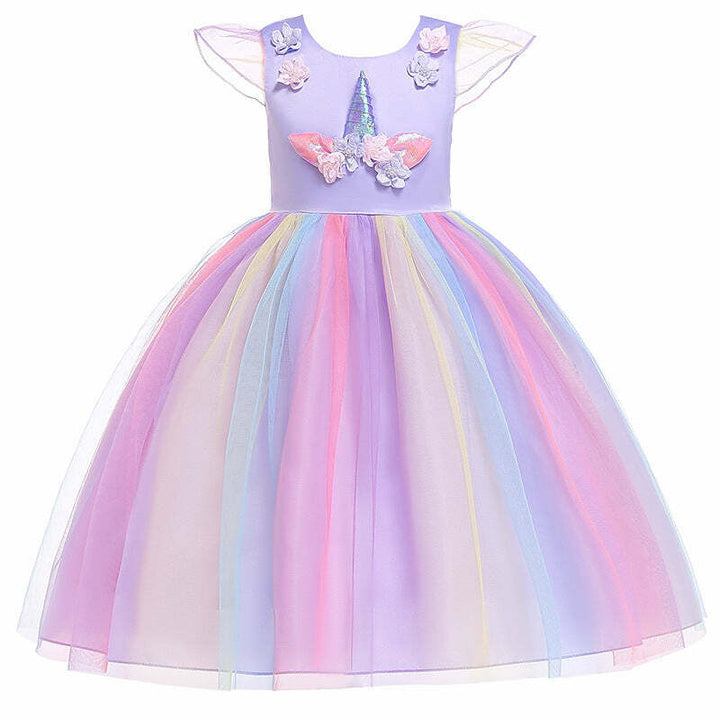Déguisement robe de princesse licorne enfant,Violet / 100 cm,Farfouil en fÃªte,Déguisements