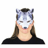 Realistic Gray Wolf Half Mask