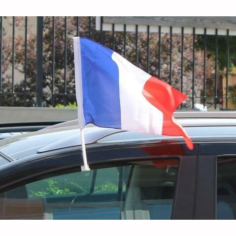 Drapeau de voiture France avec hampe 45 x 30 cm,Farfouil en fÃªte,Drapeau