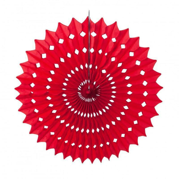 Éventail rouge 53 cm,Farfouil en fÃªte,Pompons, suspensions