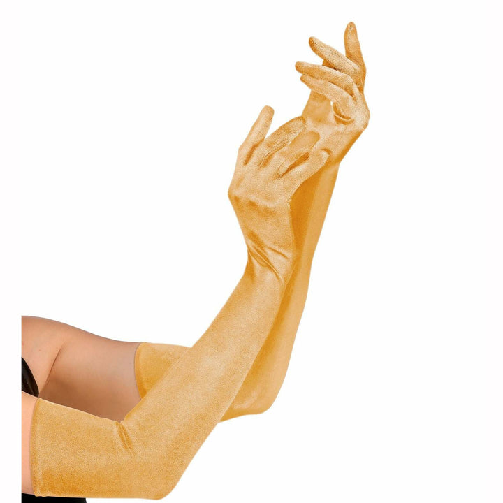 Gants longs adulte satinés 60 cm - Or,Farfouil en fÃªte,Gants