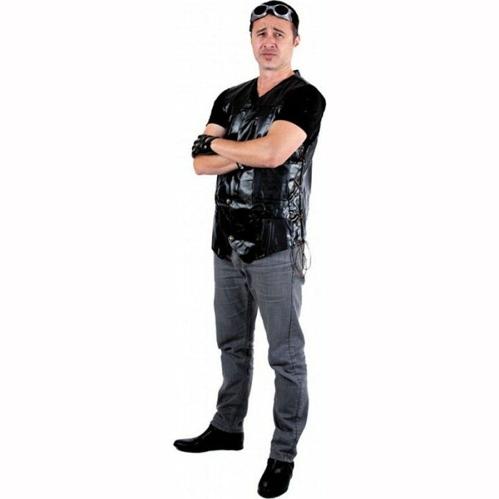 Gilet de biker en simili cuir noir,Déguisements,Farfouil_en_fete