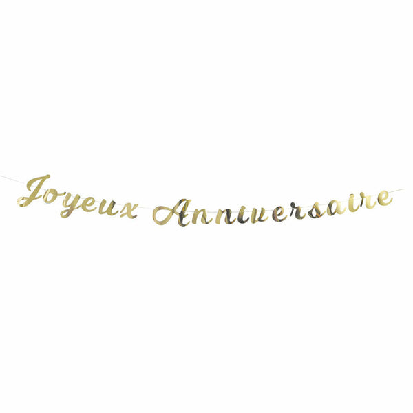 Guirlande "Joyeux Anniversaire" lettres or 2 mètres,Farfouil en fÃªte,Guirlandes, fanions et bannières