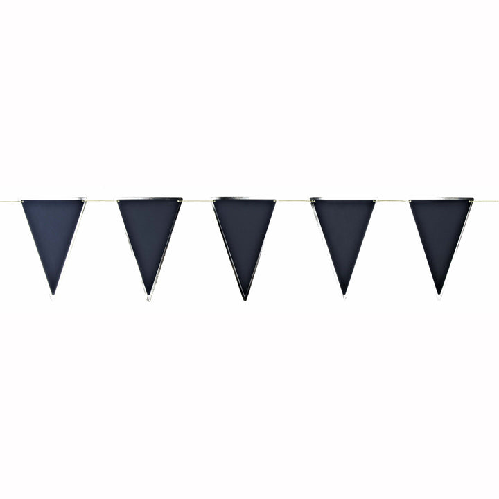 Guirlande à fanions noirs et or 3 mètres,Farfouil en fÃªte,Guirlandes, fanions et bannières