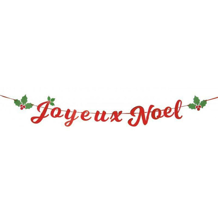 Guirlande lettres "Joyeux Noël" Houx 2 mètres,Farfouil en fÃªte,Guirlandes, fanions et bannières